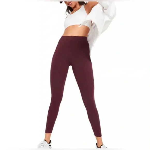 OLD NAVY Women's Size Small High Waisted Jersey Ankle Leggings Red Raisin NWT - Picture 3 of 8